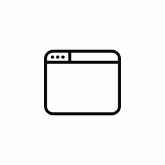 Browser window webpage interface icon vector sign