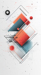 Aufkleber - Geometric shapes intersecting, generating dynamic depth through bold, overlapping forms, reflecting contemporary abstract design aesthetics