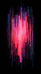 Fototapete - Vibrant light trails cascading dynamically against dark backdrop, generating visual sensation of rapid motion and energy