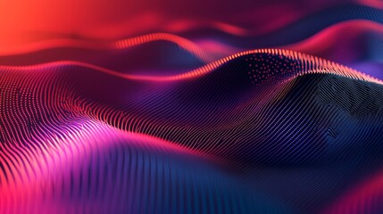 Leinwandbilder - Abstract red and blue digital landscape.