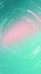 Fototapete - Holographic circular projection with concentric rings, digital circuits, and binary code in a futuristic technological context