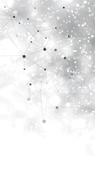 Aufkleber - Geometric white network pattern connecting digital dots through minimalist linear design