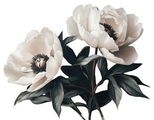 Canvas Print - PNG Peony flowers peonies peony art.