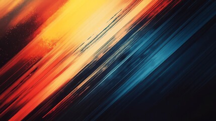 Aufkleber - Abstract diagonal lines background, orange and blue