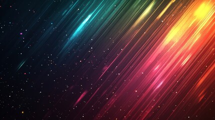 Poster - Abstract colorful streaks on dark background