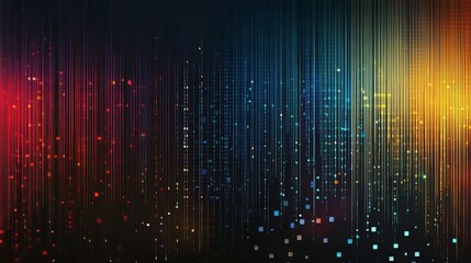 Leinwandbilder - Abstract colorful digital lines background