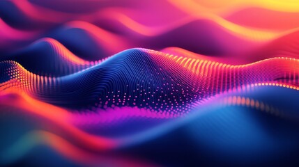 Aufkleber - Vibrant, colorful, abstract wave background.  Perfect for technology, design, and futuristic concepts.