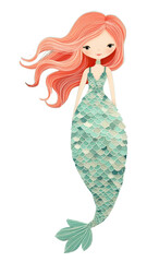 Canvas Print - PNG Cute mermaid wallpaper pattern art.