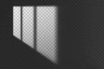 Wall Mural - light effect shadow overlay from rectangular window isolated transparent background.