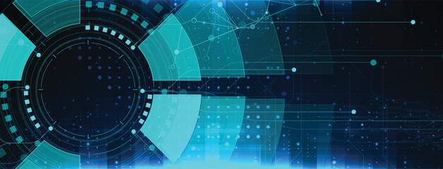 Aufkleber - Network technology background blue screen