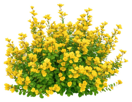 png real yellow flower bushes plant green yellow flowers.