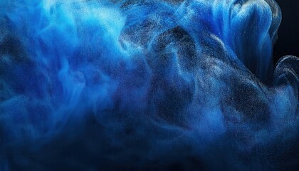 Poster - ethereal swirls of deep blue abstract texture with shimmering light details, ideal for artistic background or modern designs