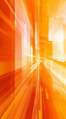 Poster - Orange light trails background representing speed and technology, perfect for websites, presentations, and marketing materials