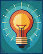 © Jamal - AI Generated vector design of a glowing lightbulb over a textured gradient background, symbolizing creativity and innovation