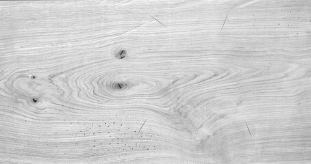 Poster - A wooden board with a grain pattern and a few knots. The board is white and has a natural texture