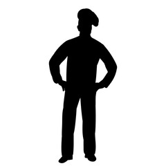 Wall Mural - chef standing black silhouette vector