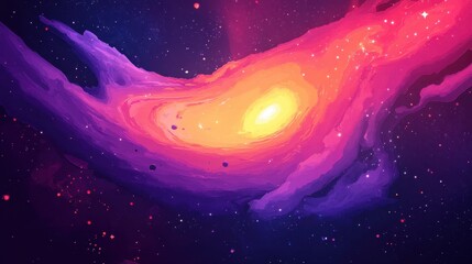 Wall Mural - Vivid Cosmic Nebula Swirling Colors Space Art