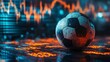 © zuriya - Soccer ball in the foreground with glowing stock charts in the background, symbolizing sports betting and football market trends.