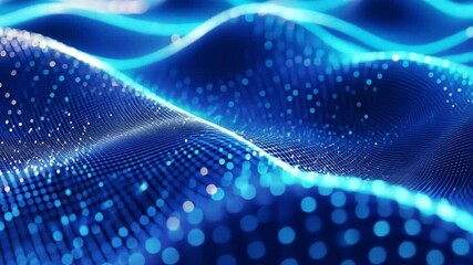 Wall Mural - abstract blue digital wave: a mesmerizing abstract digital landscape unfolds, a sea of glowing blue 