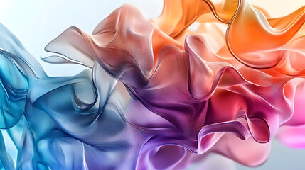 Wall Mural - gradient elements in abstract shapes on a transparent backdrop