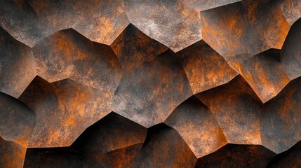 Aufkleber - Abstract textured background of dark brown and orange colors.  Geometric pattern.