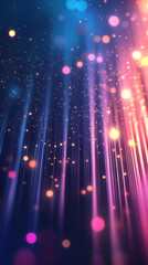 Aufkleber - Colorful bokeh lights falling softly, cascading against dark backdrop, generating vibrant festive illumination