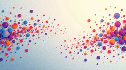 Wall Mural - vibrant spheres cascading across a sparkling white background, creating a festive and joyful atmosph