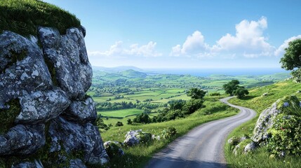 Wall Mural - Winding Road to a Scenic Valley