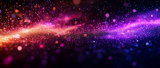Wall Mural - Colorful blurred confetti falling on a dark background, creating an abstract, blurred effect