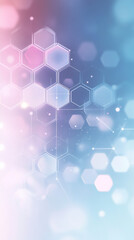 Aufkleber - Pastel colored abstract background showing hexagons forming a futuristic network connection
