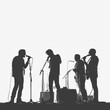 © Dodo's Art - 10 black simple silhouette depictions of humans performing various professional activities on a white background