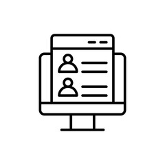 online registration outline icons, minimalist vector illustration ,simple transparent graphic elemen