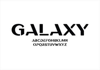 Wall Mural - Galaxy font for logo and headline. Isolated vector typeset