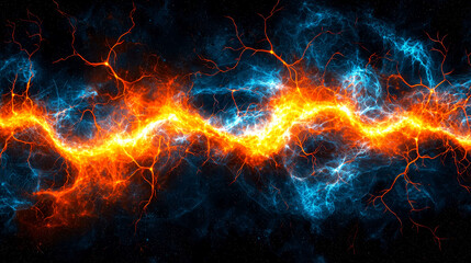Wall Mural - Fiery and Icy Plasma Energy: Abstract Cosmic Artwork