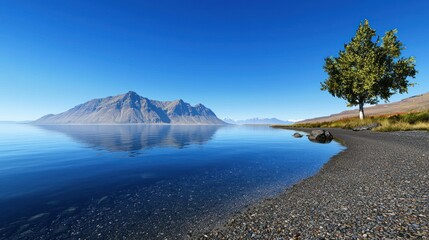 Poster - Serene Lake with Mountain Reflections