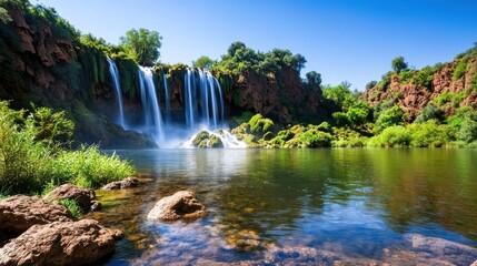 Poster - Serene Waterfall Landscape