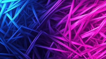 Leinwandbilder - Abstract neon pink and blue lines background