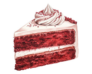 Wall Mural - PNG Red velvet cake dessert cream food.