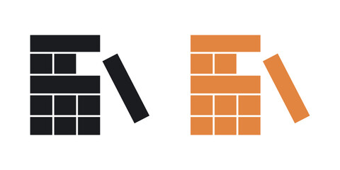 Jenga icon in black and color style