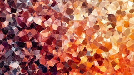 Poster - Abstract background of red, orange, and brown crystal shapes.