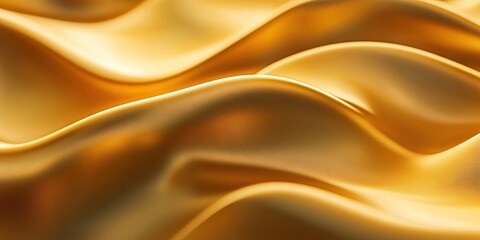 Aufkleber - Luxurious Golden Silk Drapery Elegant Smooth Fabric Texture Background