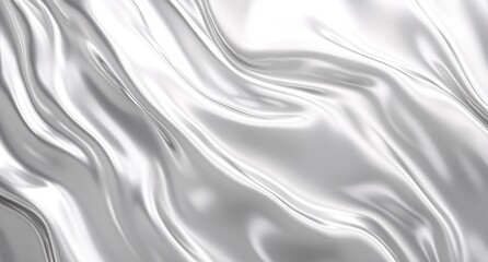 Fototapete - Elegant Silver Fabric Drape Smooth Texture Background Design