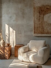 Wall Mural - Modern Living Room with Sunlight Streaming In