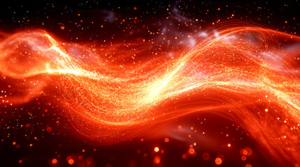 Wall Mural - Fiery Abstract Art: Red and Orange Energy Flow Background