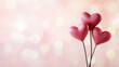 © Quality One   - Three pink hearts on sticks against soft bokeh background create romantic atmosphere, perfect for Valentine Day or love themed events