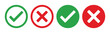 © Mohsinali - Check mark icon. Check box icon with right and wrong buttons. red and green Check and cross icons. Isolated checkmark symbol EPS