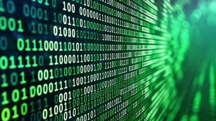 Wall Mural - futuristic binary code designs blending neon elements,binary code data bit