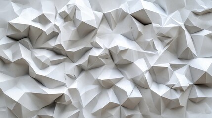 Poster - Abstract background of crumpled white geometric shapes.  Ideal for modern design.