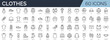 © SkyLine - Set of 60 outline icons related to clothes. Linear icon collection. Editable stroke. Vector illustration