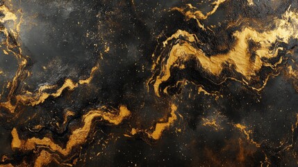 Poster - Abstract black and gold marble texture background